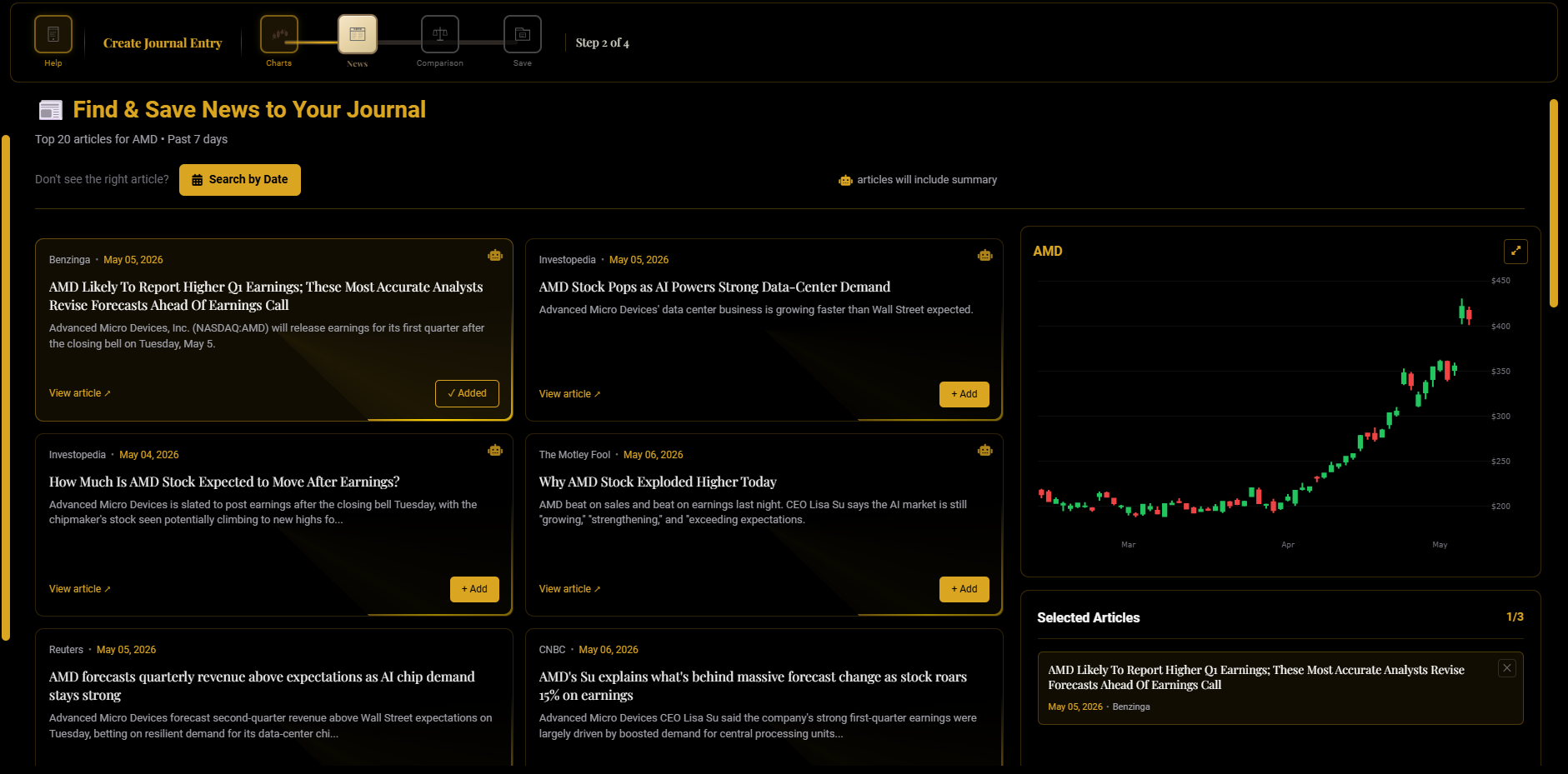Journal Builder — adding news